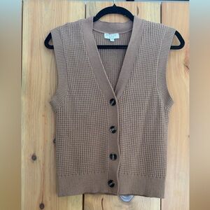 Women's Brown Sleeveless Cardigan